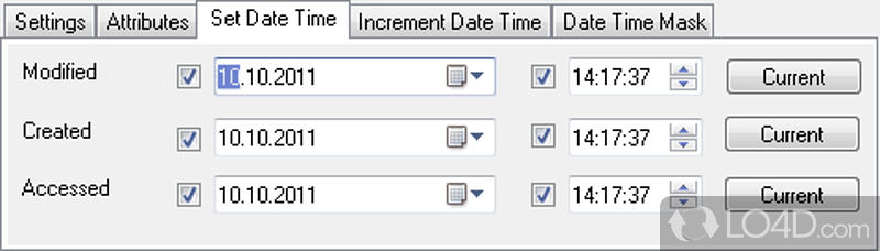 Configuring settings and saving them - Screenshot of Attribute Manager