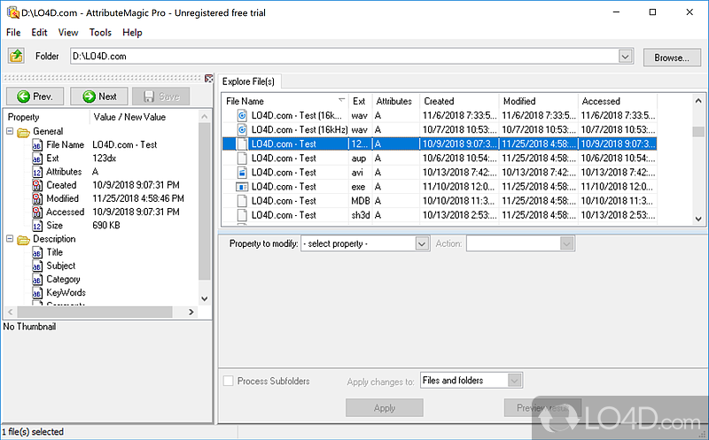 Change file-folder date-time, attributes, JPEG-EXIF, MSOffice time stamps - Screenshot of AttributeMagic Pro