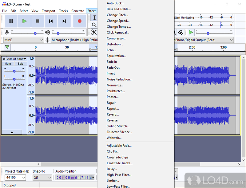 Seamless setup and clean GUI - Screenshot of Audacity