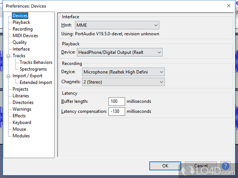 Cross-platform audio editor - Screenshot of Audacity Portable