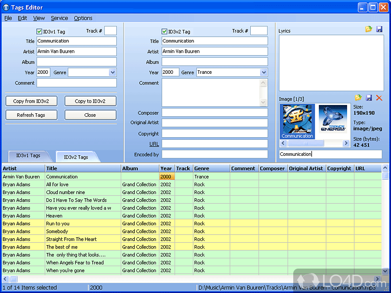 Play, manage and convert audio tracks - Screenshot of Audio Catalog