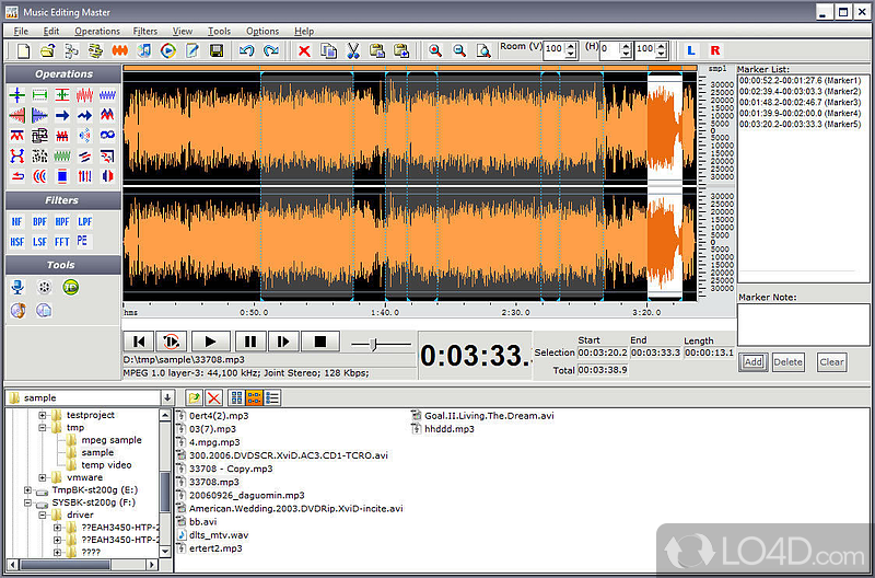 Music Editing Master: User interface - Screenshot of Music Editing Master