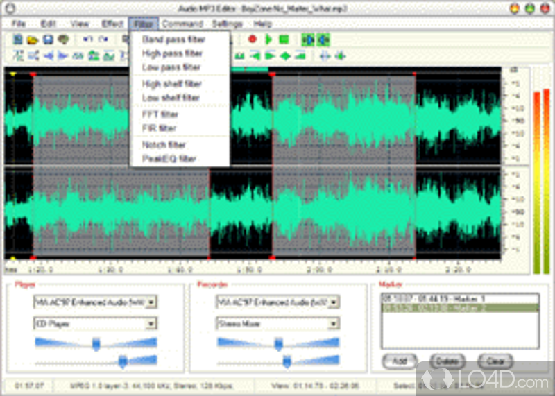 Complex sound editor, converter and recorder - Screenshot of Audio Mp3 Editor