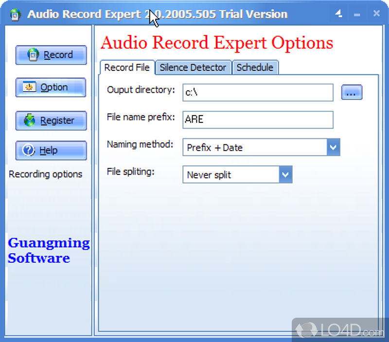 Record sounds easily - Screenshot of Audio Record Expert