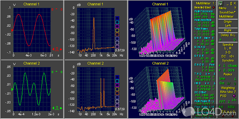 Audio Spectrum Analyzer for Real-time - Screenshot of Audio Spectrum Analyzer - OscilloMeter