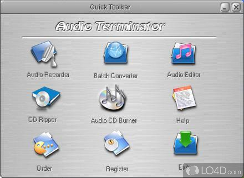 Comes packed with many features for helping users record, convert, edit, burn - Screenshot of Audio Terminator