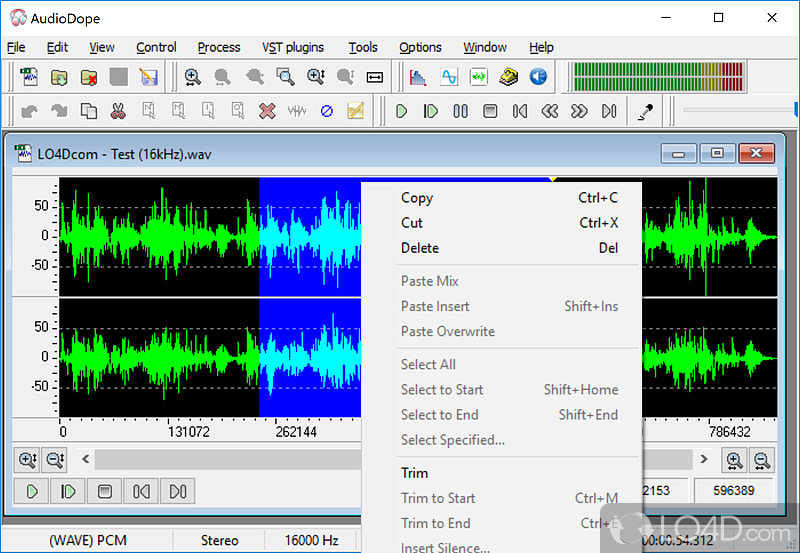 Audiodpe a completely FREE audio editor - Screenshot of Audiodope