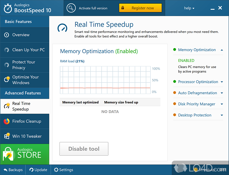 Fix and speed up your PC - Screenshot of Auslogics BoostSpeed