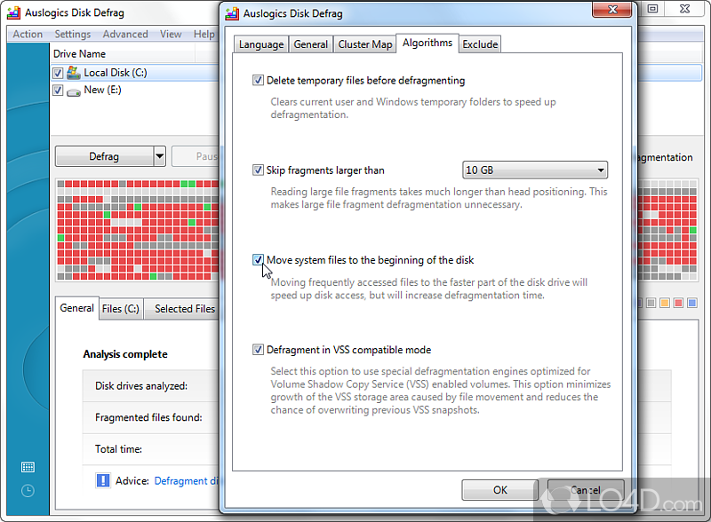 Auslogics Disk Defrag Portable screenshot