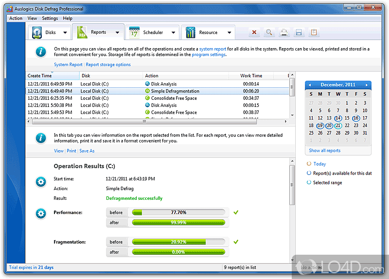 Auslogics Disk Defrag Pro screenshot