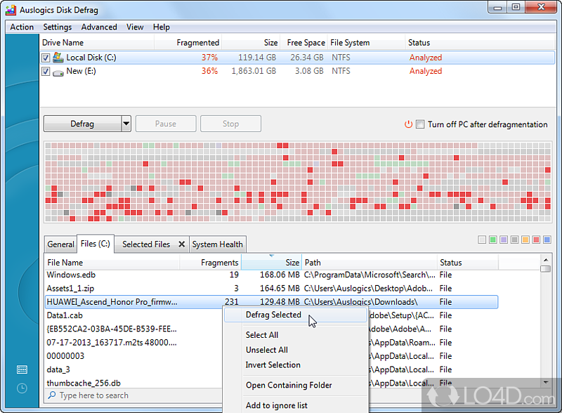 View scan results and choose how to handle them - Screenshot of Auslogics Registry Cleaner