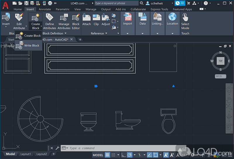 The architects can create advanced layouts and concepts - Screenshot of AutoCAD