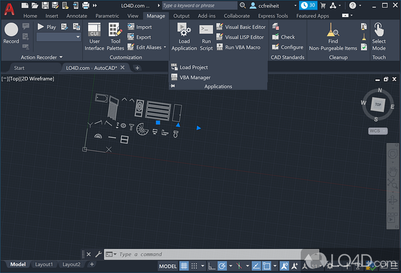 Industry-specific features and libraries - Screenshot of AutoCAD