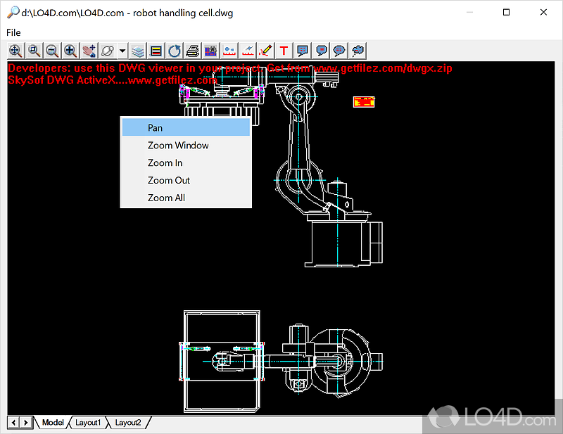 Have files converted to images or PDF - Screenshot of AutoCAD Drawing Viewer