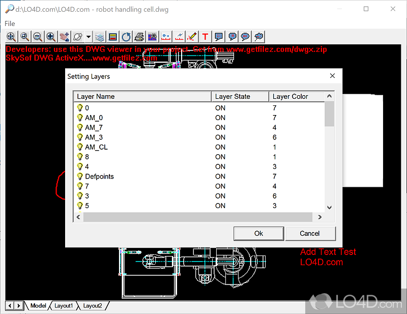 Provides the ability to view drawing files created in AutoCAD - Screenshot of AutoCAD Drawing Viewer