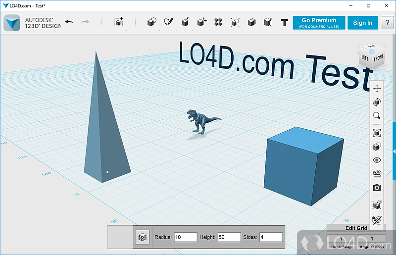 Easy 3D creation software and editing tool for 3D printers - Screenshot of Autodesk 123D Design