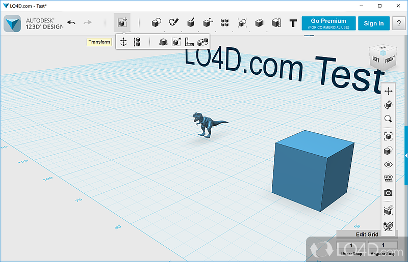 Autodesk 123D Design: 123d - Screenshot of Autodesk 123D Design