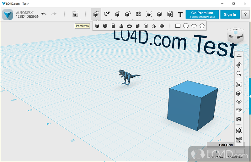 Autodesk 123D Design: 3D printing - Screenshot of Autodesk 123D Design