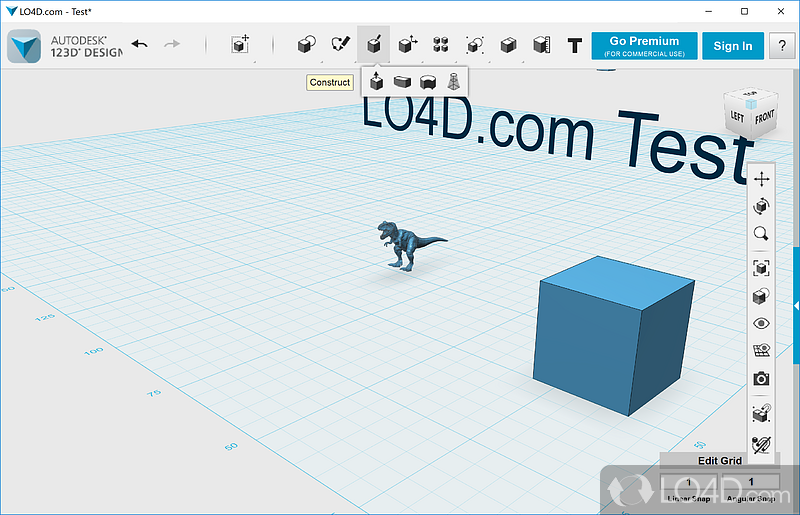 Autodesk 123D Design: Creates 3D models - Screenshot of Autodesk 123D Design