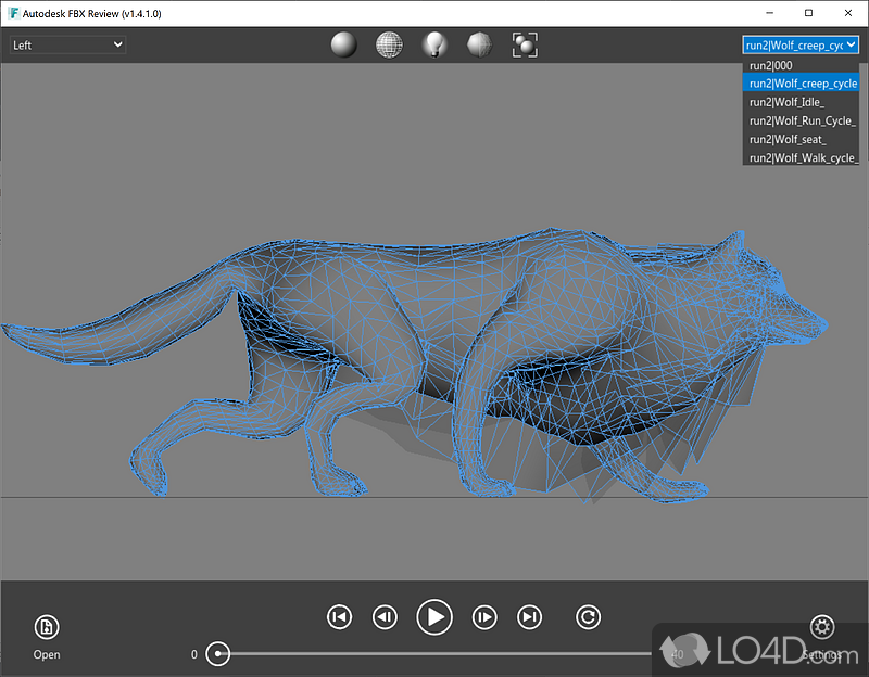 View 3D animations and models - Screenshot of Autodesk FBX Review