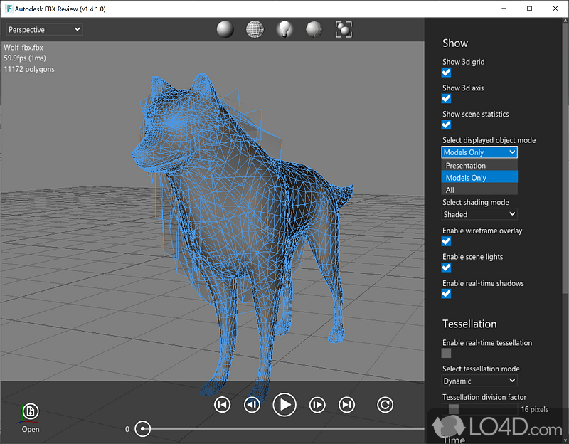 Software tool for reviewing 3D assets - Screenshot of Autodesk FBX Review