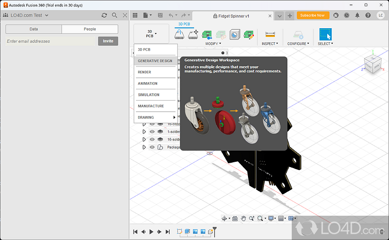 Much more than a 3D computer aided design (CAD) - Screenshot of Autodesk Fusion 360