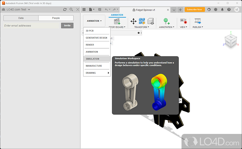 Allows designs to be altered and uploaded to the cloud in real-time - Screenshot of Autodesk Fusion 360