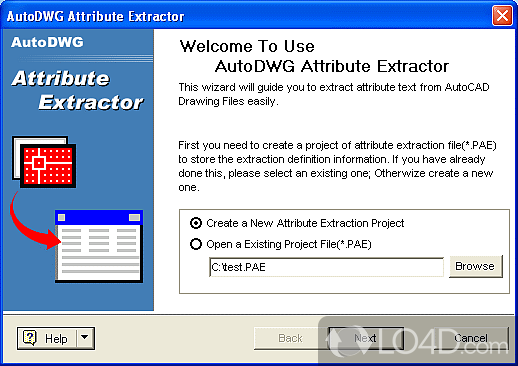 Speedy setup and approachable interface - Screenshot of AutoDWG Attribute Extractor