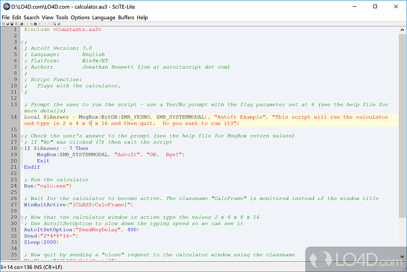 BASIC-like scripting language designed for automating the Windows GUI - Screenshot of AutoIt