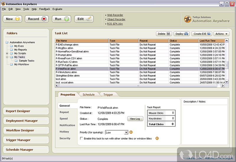 Complex and software solution that can help you build robust automated tasks that for schedule - Screenshot of Automation Anywhere