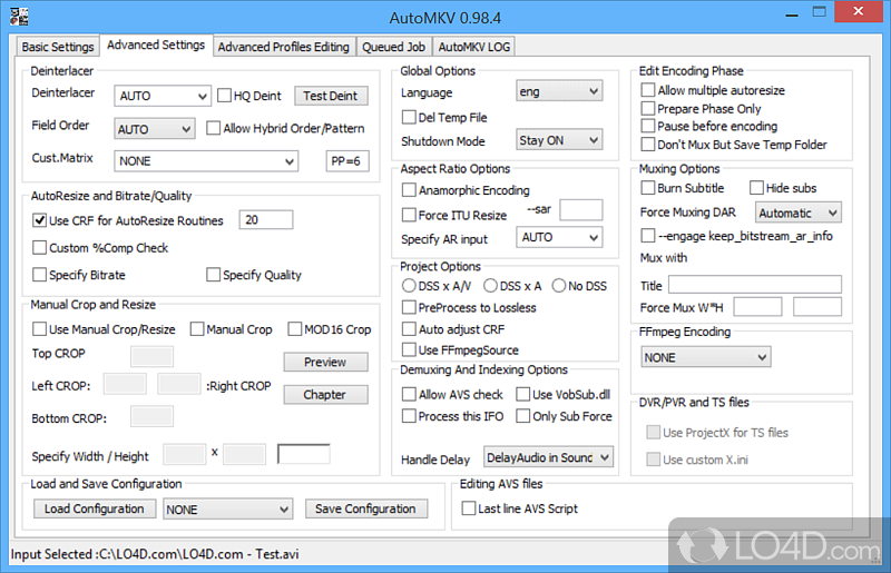 Includes a number of tools for ripping DVD video to PC video files - Screenshot of AutoMKV