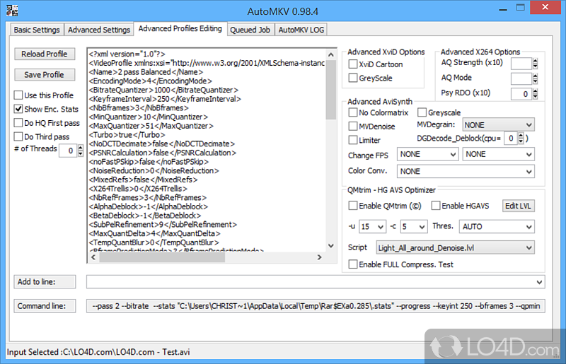 AutoMKV: User interface - Screenshot of AutoMKV