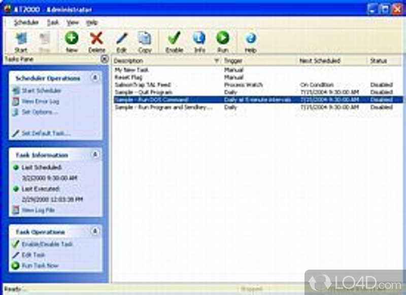 Task scheduler for running unattended routine work - Screenshot of AutoTask 2000