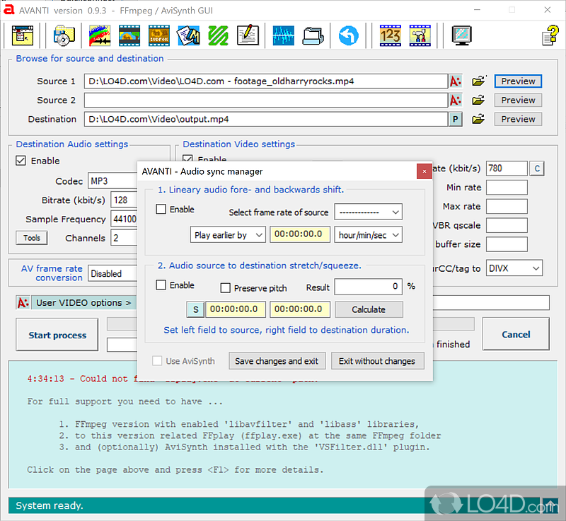AVANTI: User interface - Screenshot of AVANTI