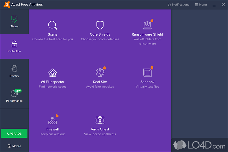Modern and attractive interface - Screenshot of Avast Free Antivirus
