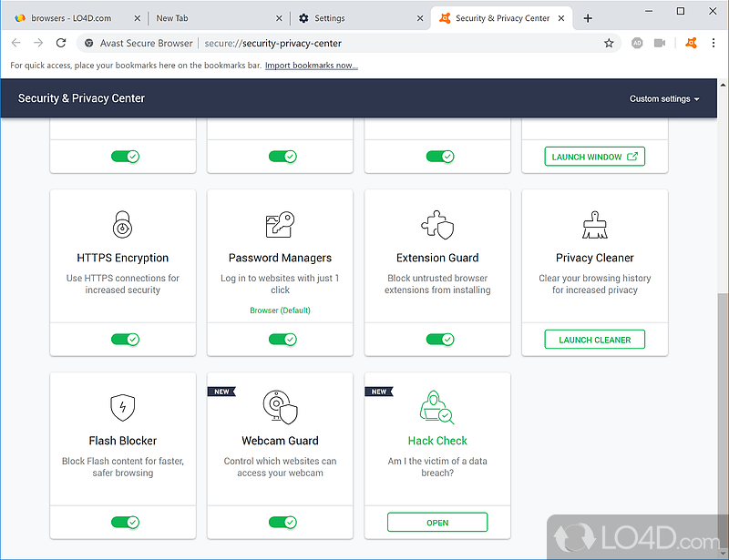 Avast Secure Browser: Performance - Screenshot of Avast Secure Browser