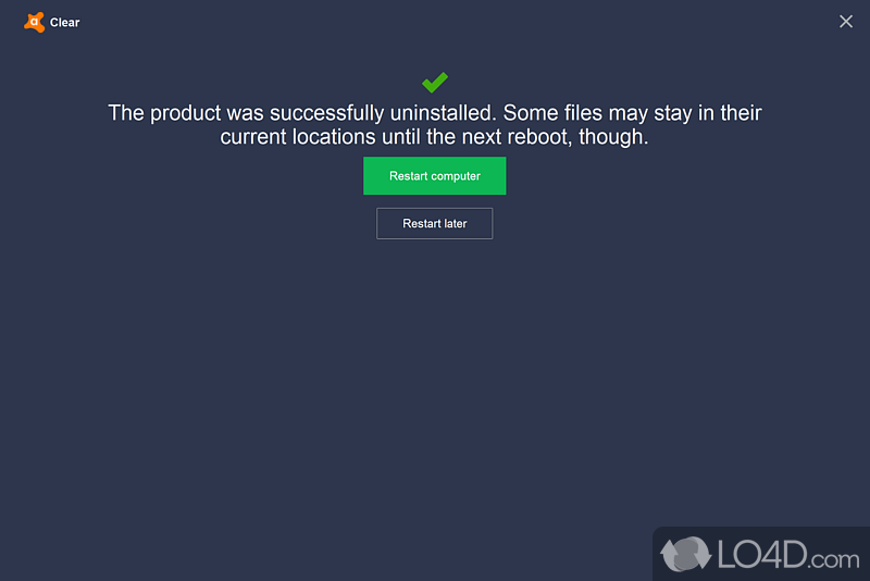 Avast Software Uninstall Utility screenshot