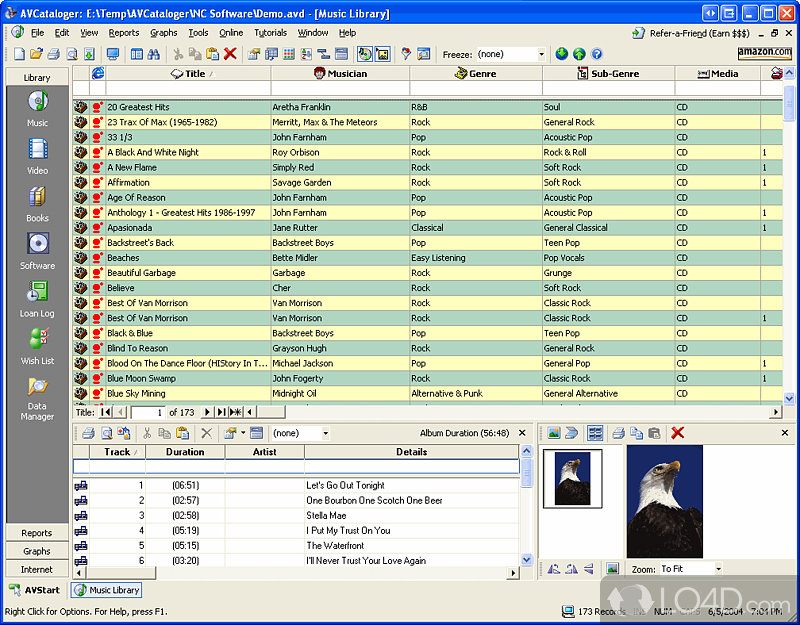 Catalog your favorite music, video, software, and book collections - Screenshot of AVCataloger
