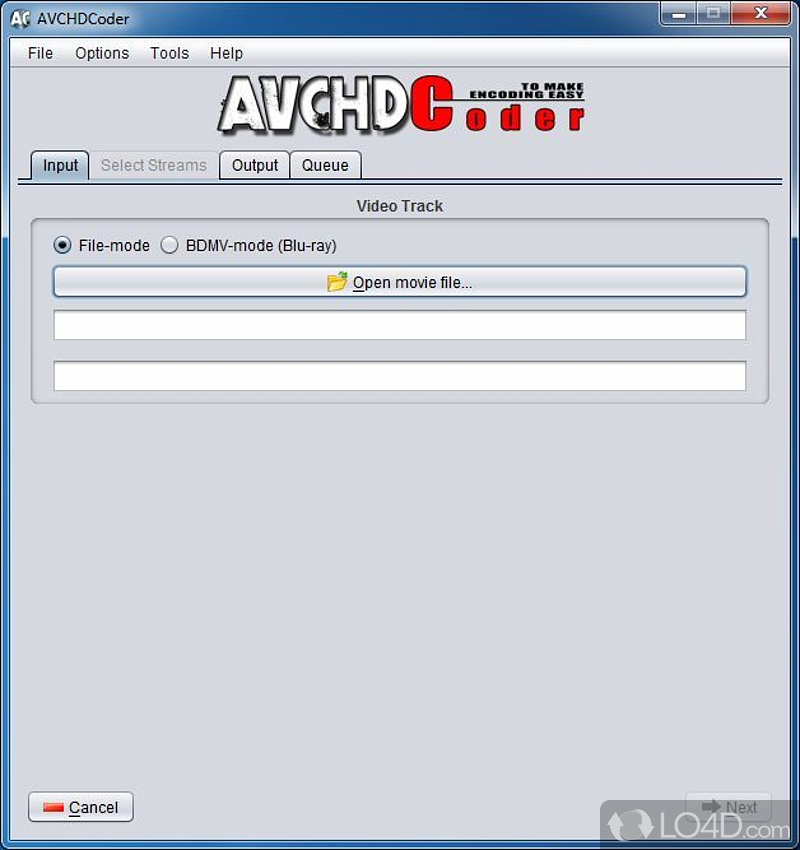 Enables users to convert video files (MKV, TS, MTS, WMV, AVI, MP4) - Screenshot of AVCHD Coder