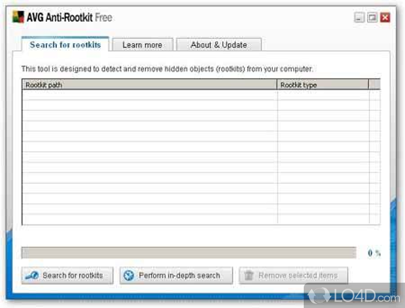 Powerful rootkit remover - Screenshot of AVG Anti-Rootkit Free