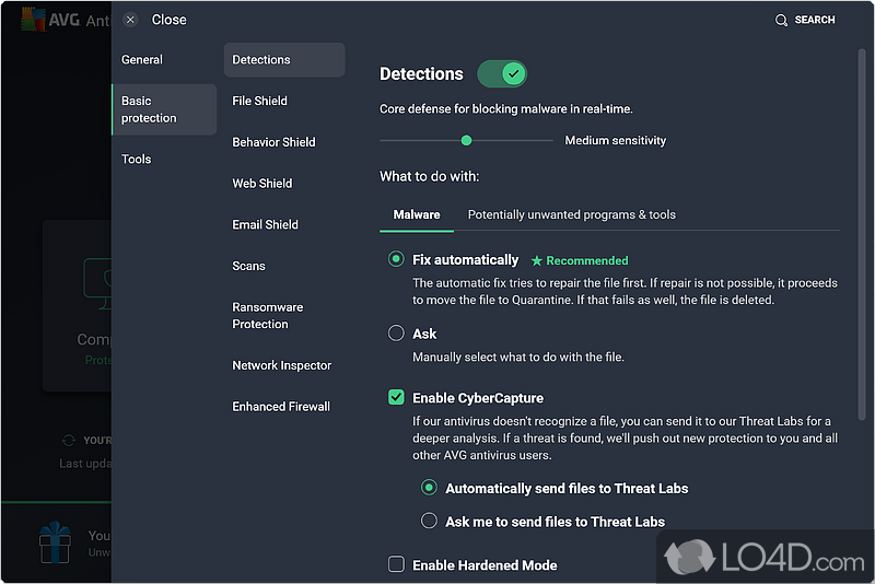 AVG AntiVirus Free:  - Screenshot of AVG AntiVirus Free