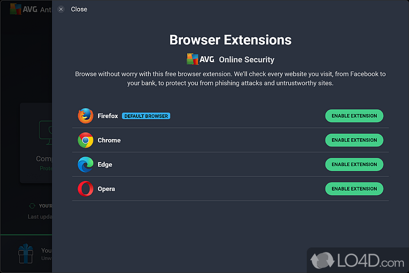Can help with protecting personal security - Screenshot of AVG AntiVirus Free