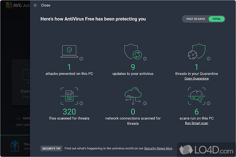 Instantly quarantined - Screenshot of AVG AntiVirus Free