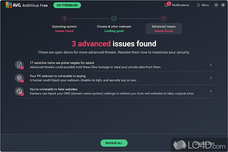 Additional features - Screenshot of AVG AntiVirus Free