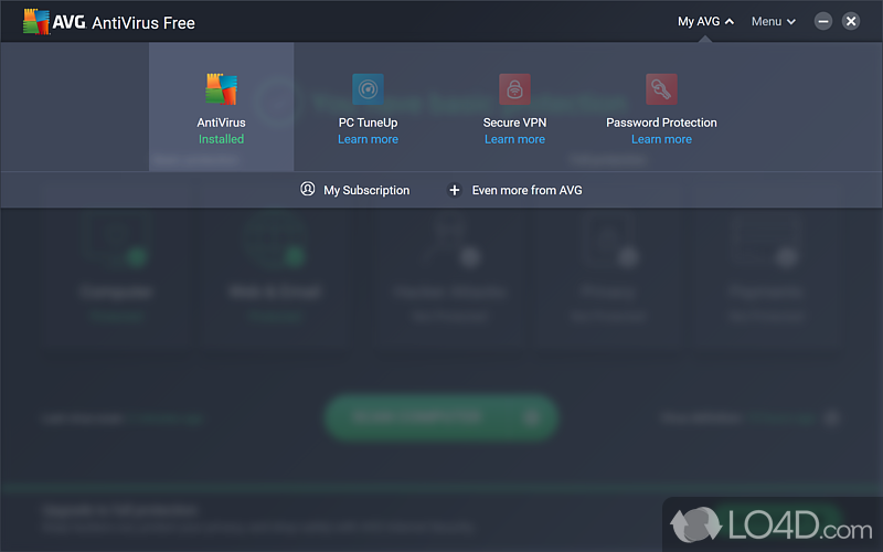 Identified, analyzed, and blocked - Screenshot of AVG Antivirus Free