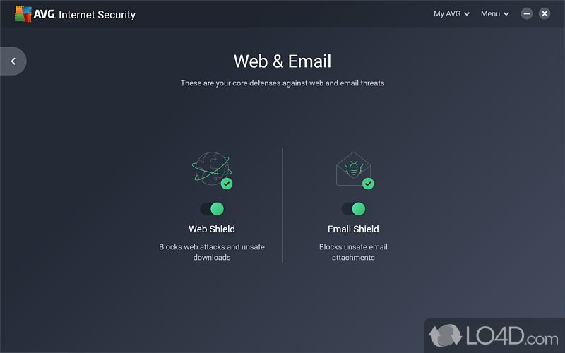 Quick and efficient defense against viruses, spyware and rootkits - Screenshot of AVG Internet Security