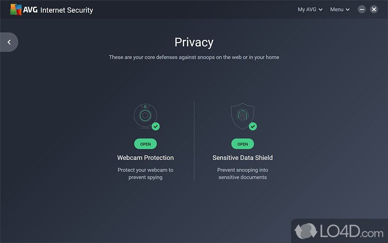 A complete antivirus with plenty of features - Screenshot of AVG Internet Security