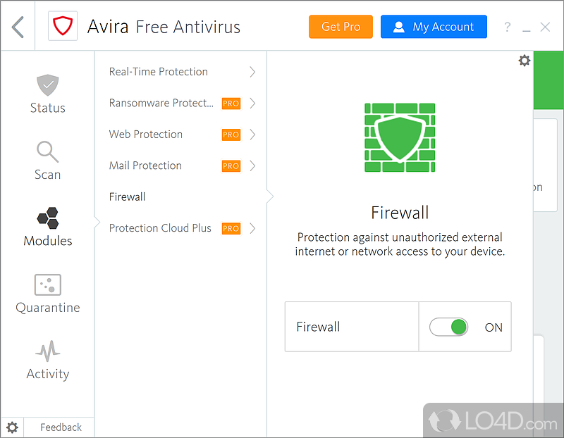 Additional tools and settings - Screenshot of Avira Free Security