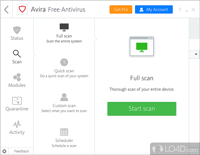 Update the antivirus - Screenshot of Avira Free Security