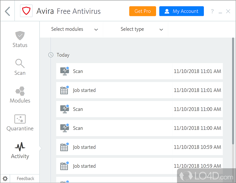 Avira Free Antivirus - Screenshot of Avira Free Security